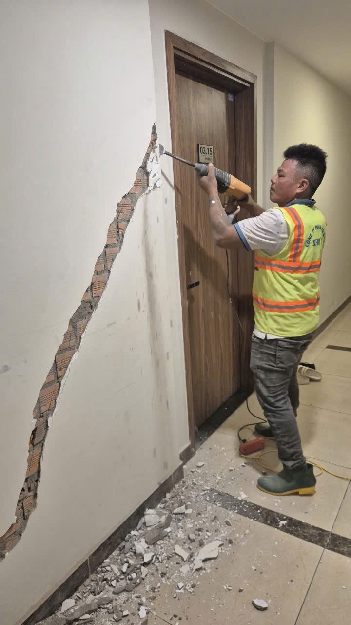 Xử lý nứt tường do động đất